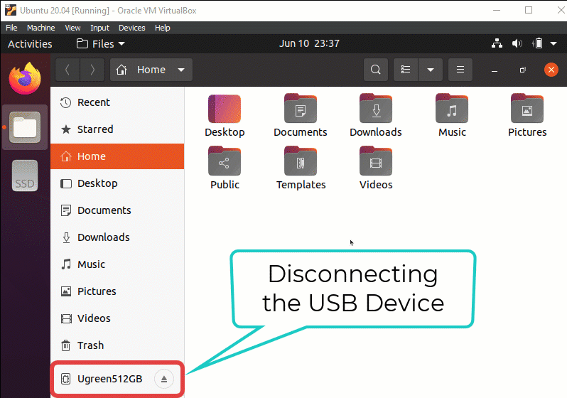 Disconnecting and reconnecting a USB device