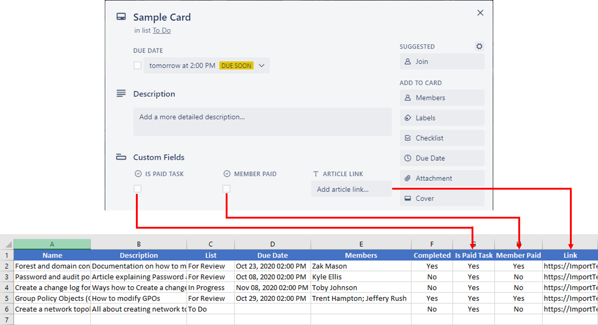 Custom Fields Correlating to Columns in the CSV File