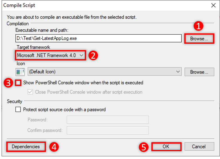 Configuring Compiled EXE Behavio