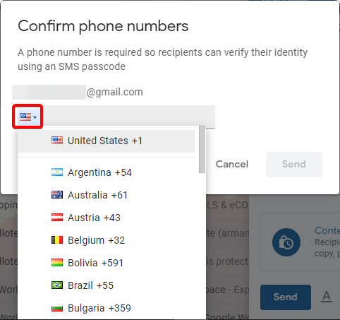 Selecting Corresponding Country of Recipient's Phone Number