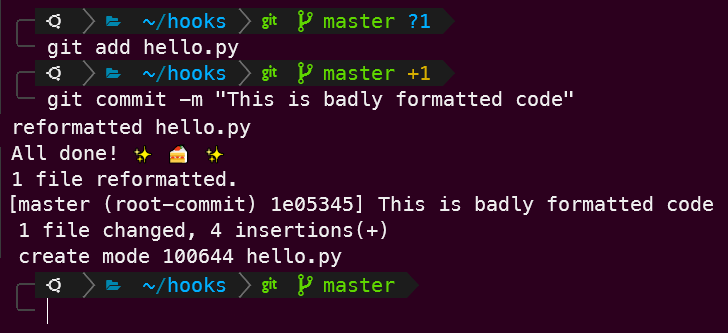 Committing the file (hello.py) to your Git repository 