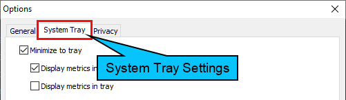 Accessing System Tray Settings