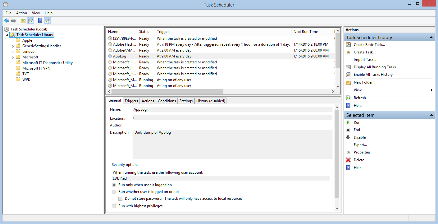 Windows task scheduler. Great for creating automated file transfer tasks.