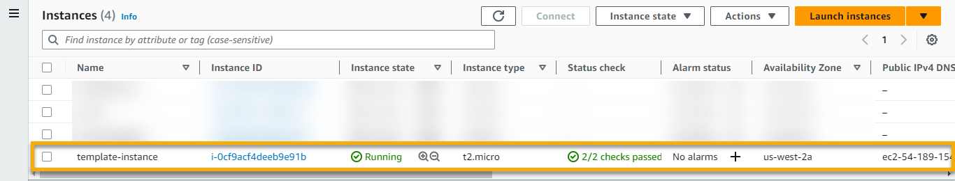 Verifying the newly-created EC2 instance on AWS Management Console