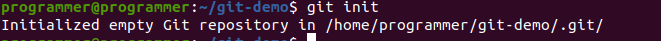Initializing a Git repository for git merge.
