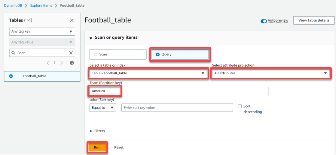 Querying data from an AWS DynamoDB table
