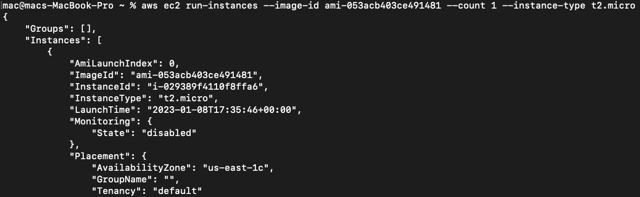 Creating an EC2 instance