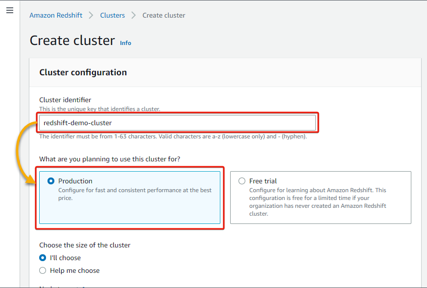 Enter cluster identifier