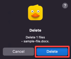 Confirming deleting selected files