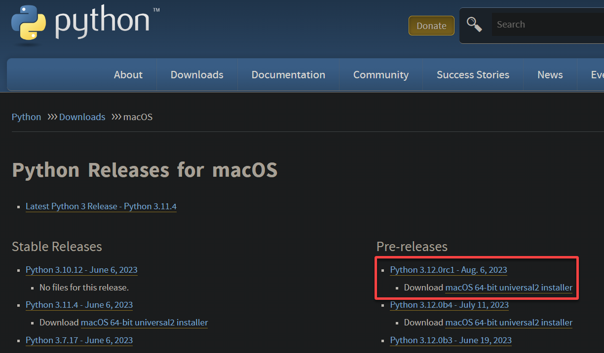 Downloading the latest Python installer from the official Python download page