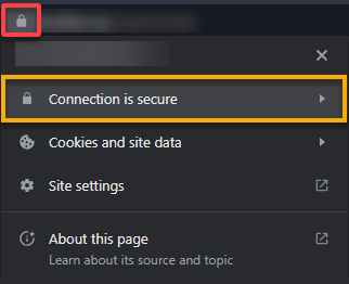 Verifying secure connection
