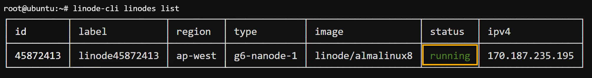 Verifying that your Linode VPS has been successfully deployed