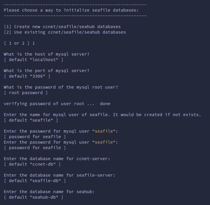 Configuring the database