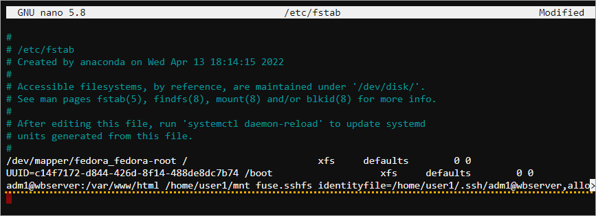 SSH key file path