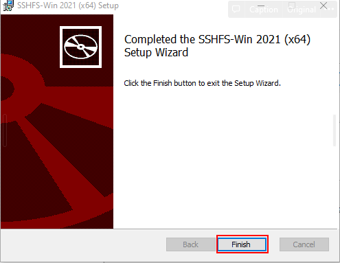 Finishing the SSHFS-Win installation