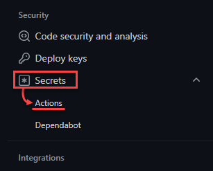 Accessing the Action secrets