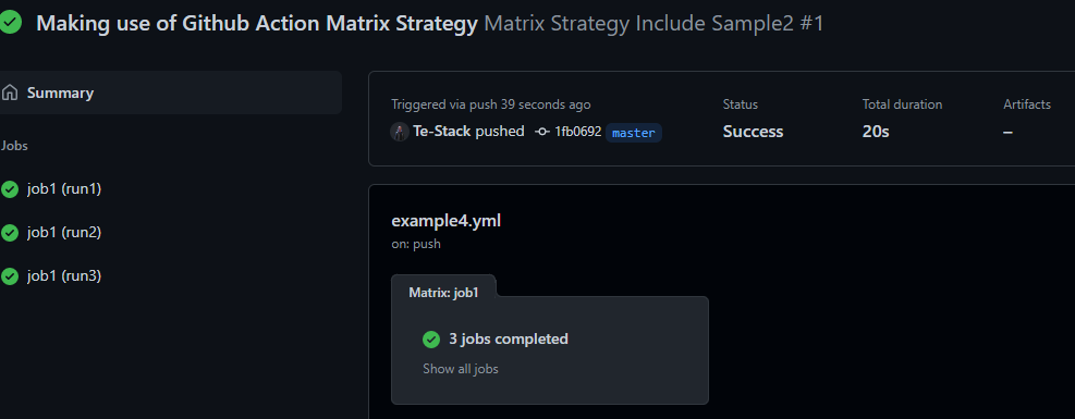 Verifying two jobs ran with one more included