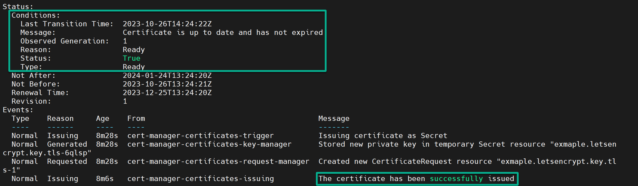 Verifying the cert-manager is ready to route traffic to the k3s cluster