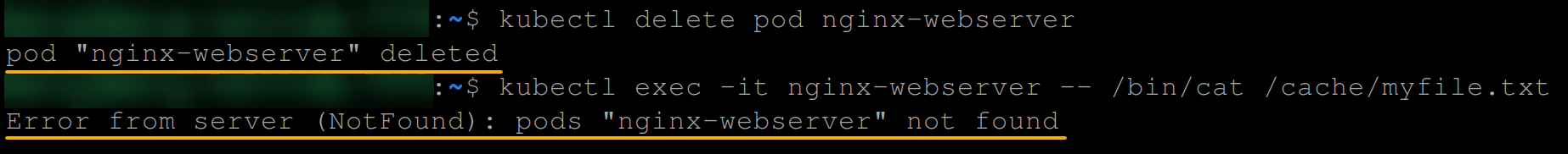 Deleting the nginx-webserver pod and confirming data persistence