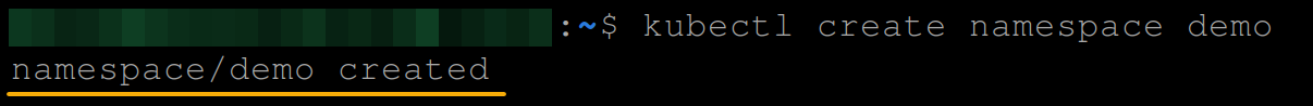 Creating a namespace via kubectl