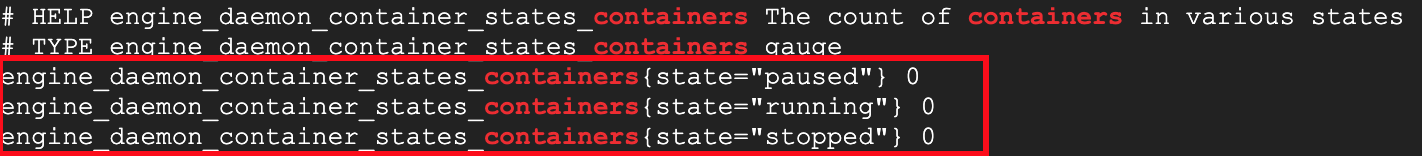 Finding Docker Metric Queries for the Docker Container States