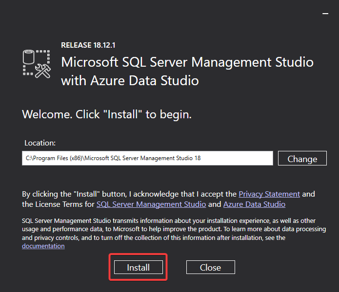 SQL Server Management Studio (SSMS) Installation