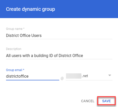 Configuring the new dynamic group