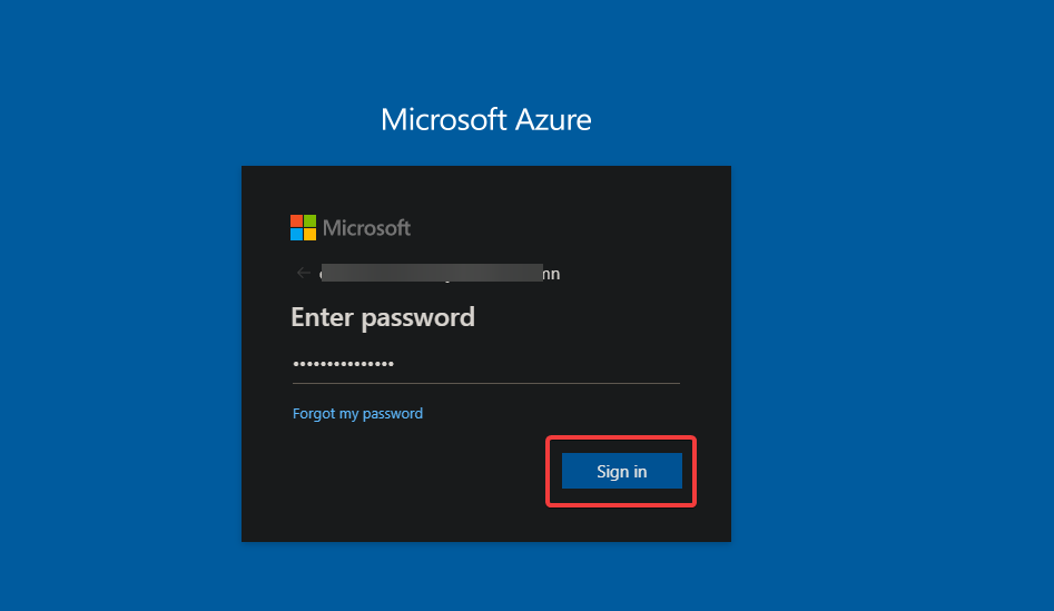 Signing in to the Azure Portal