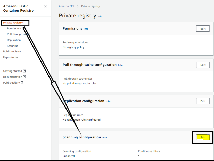 Editing the Scanning configuration