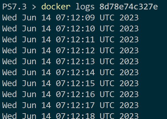 Listing Docker container logs