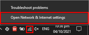 Accessing Network & Internet Settings
