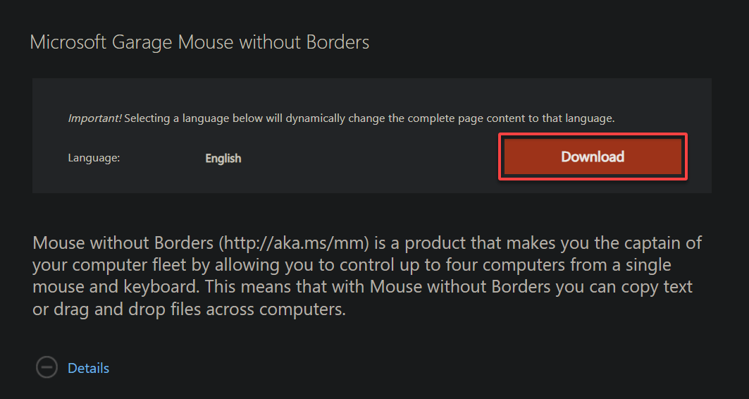 Downloading the Mouse without Borders setup file