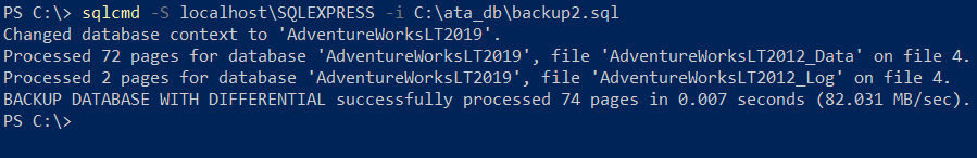 Using a Differential Backup Script for a Database