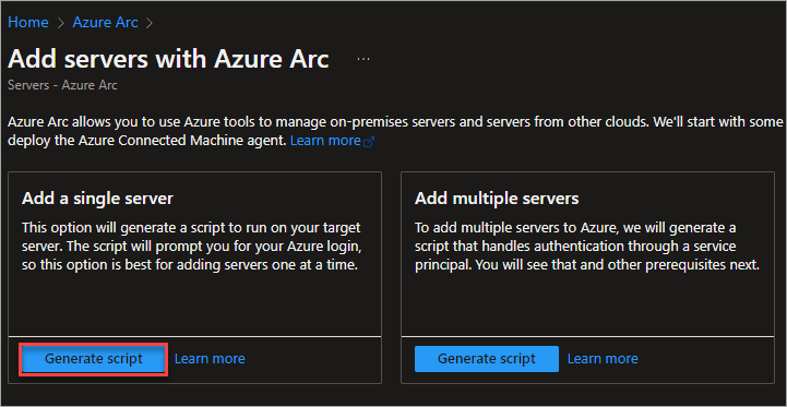 Azure Arc - Adding a single server