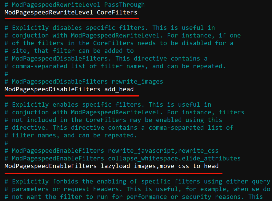 Configuring Rewrite Level, disabling and enabling filters