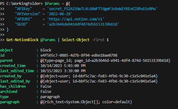 Showing the first block of the retrieved results.