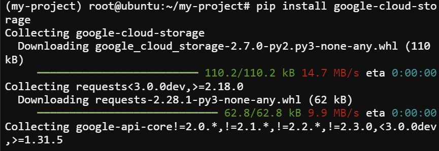 Installing the Google Cloud Storage Python Client