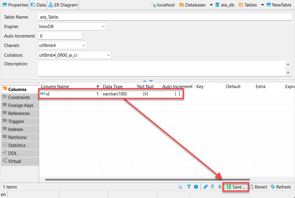 Verifying newly-created column