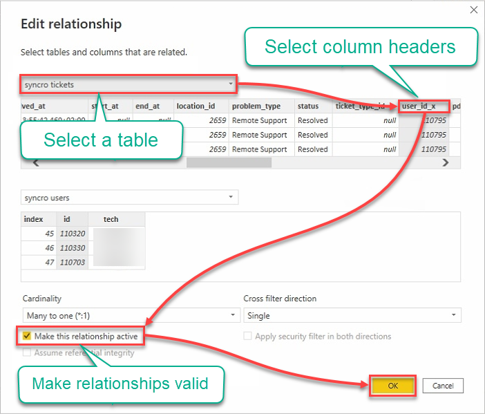 Editing existing relationship