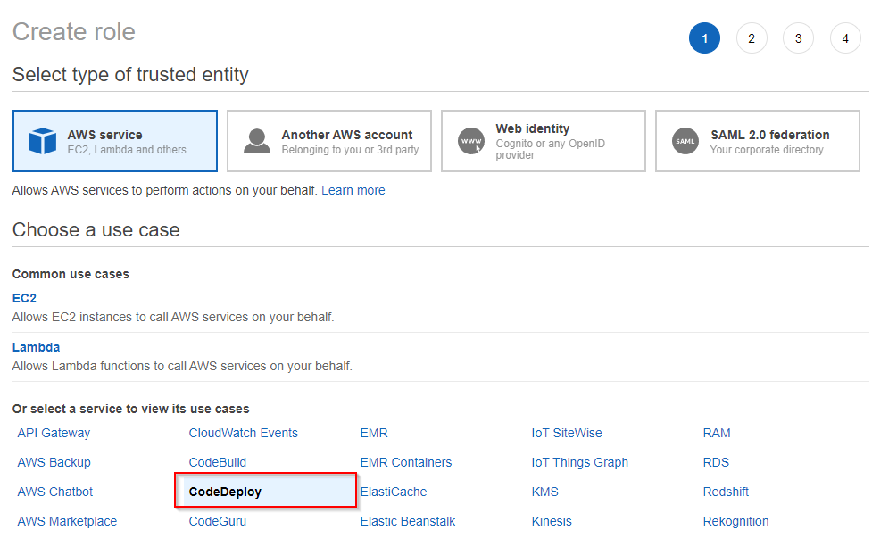 Locating the CodeDeploy common use case 