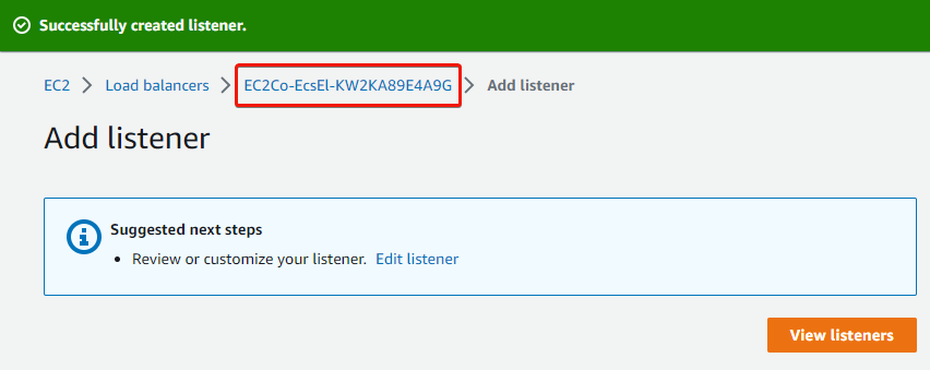 Verifying the listener is added successfully