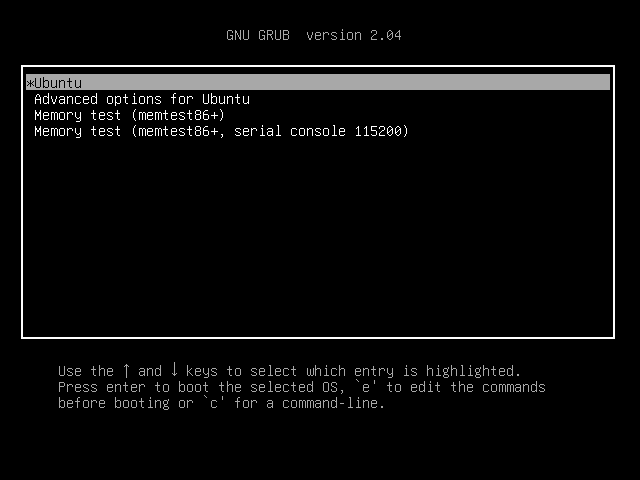 The GRUB bootloader