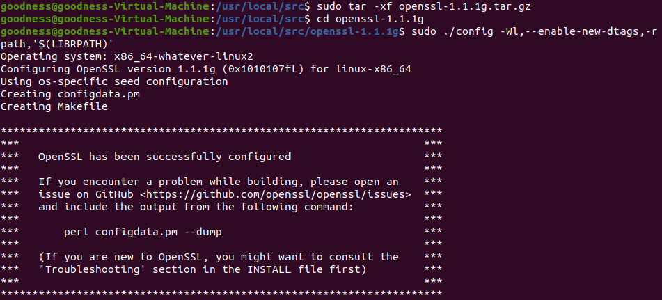 Extract and Configure OpenSSL