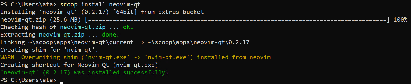 Installing neovim and neovim-qt