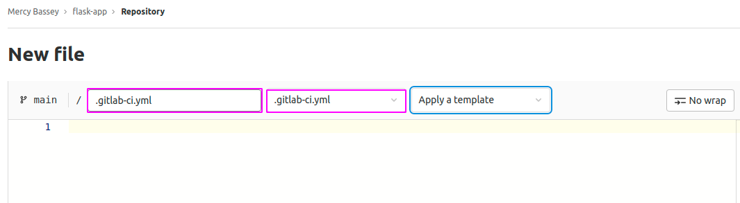 Creating the .gitlab-ci.yml file