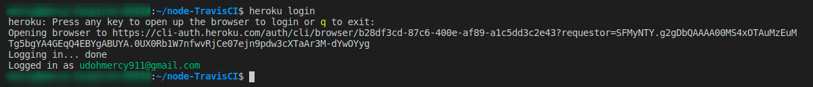 Verifying login on Heroku CLI