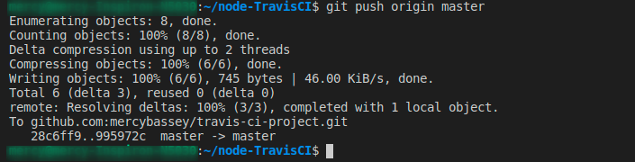 Pushing changes to the master branch of the Git repository
