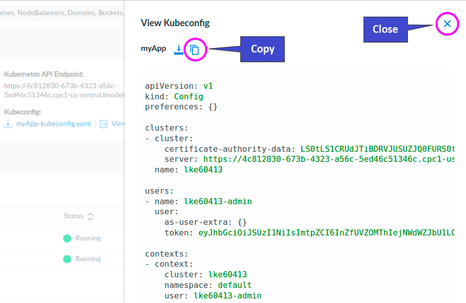 Copying Kubeconfig