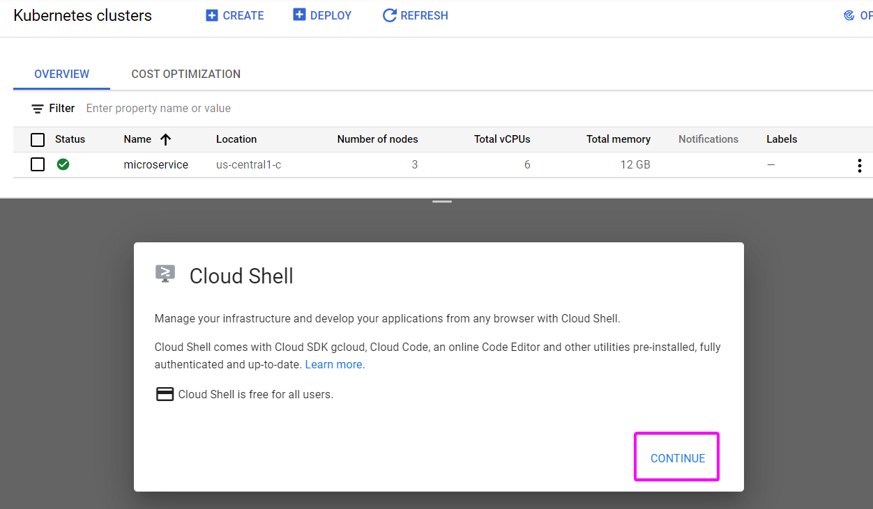 Confirming Cloud Shell Activation 