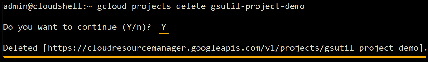 Deleting a Google Cloud project